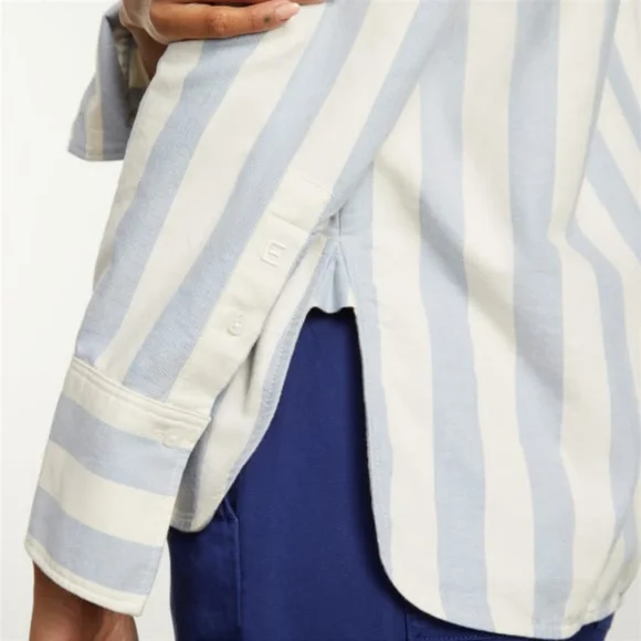 Everlane  Blue and White Striped Button Down Shirt - Picture 4 of 5